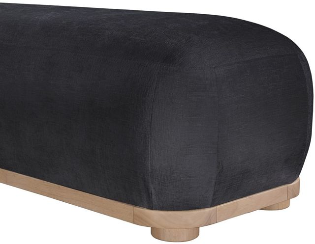 Meridian Furniture Calum Black/Natural Chenille Fabric Bench-3