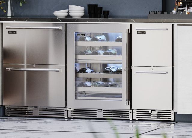 Perlick® Marine Stainless Steel 24" Dual Zone Solid Door Wine Reserve-1