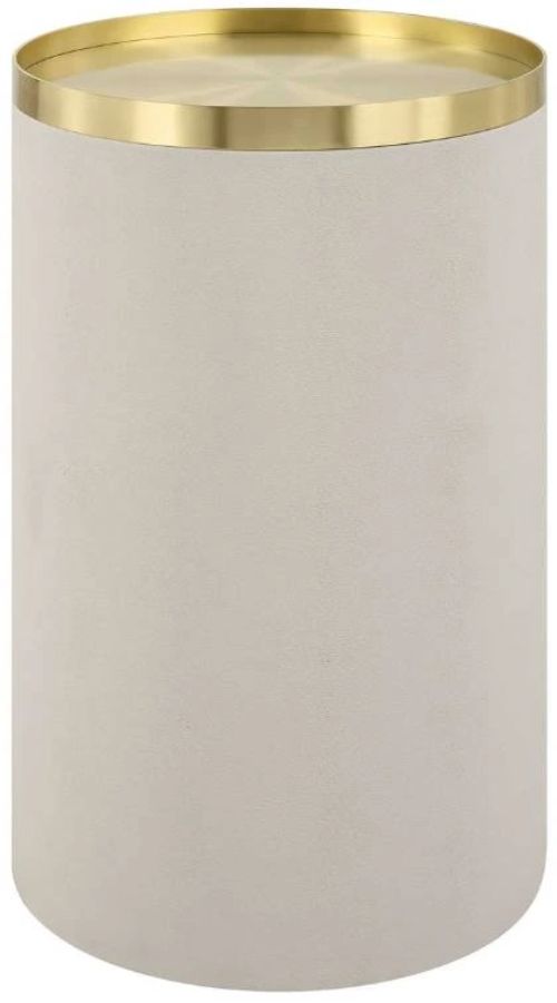 Uttermost® Circuit Brushed Brass Accent Table with White Base-0