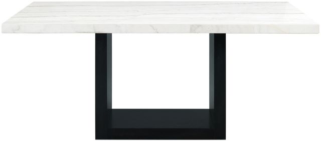 Elements International Valentino White Dining Table with Black Base-1