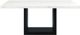 Elements International Valentino White Dining Table with Black Base-1