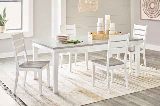 Benchcraft® Nollicott Whitewash/Light Gray 5 piece Set-0