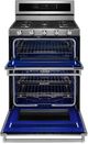 KitchenAid® 30" Stainless Steel Freestanding Dual Fuel Double Oven Range-1
