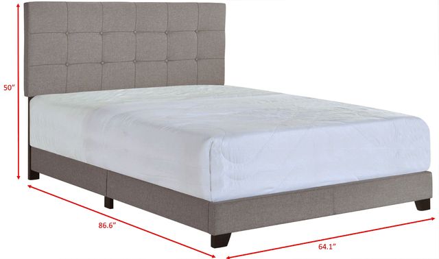 Crown Mark Florence Gray Upholstered Queen Panel Bed-2
