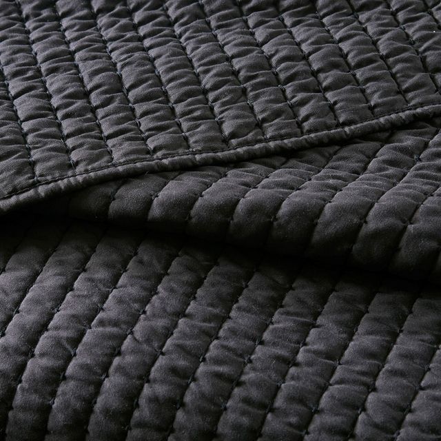 Olliix by Madison Park Black Twin/Twin XL Keaton Reversible Coverlet Set-3