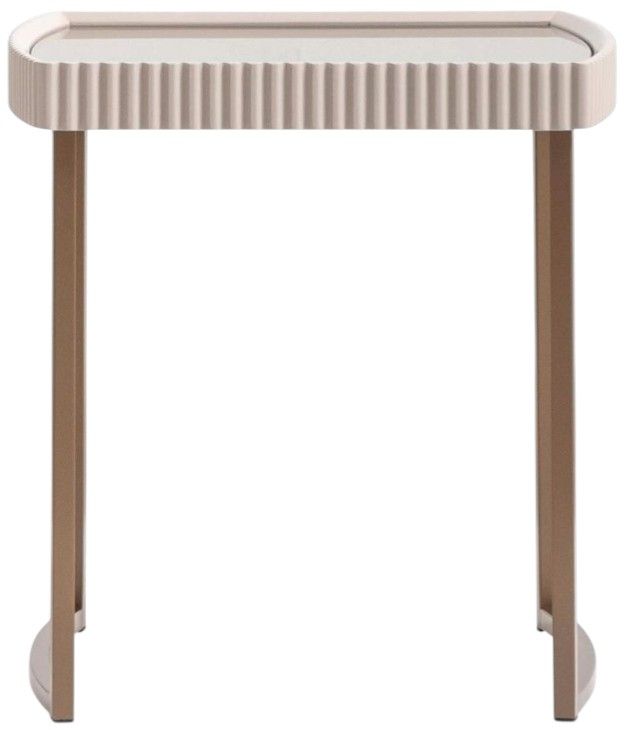 Michael Amini® Lisbon Silken Cream Bronze End Table-1
