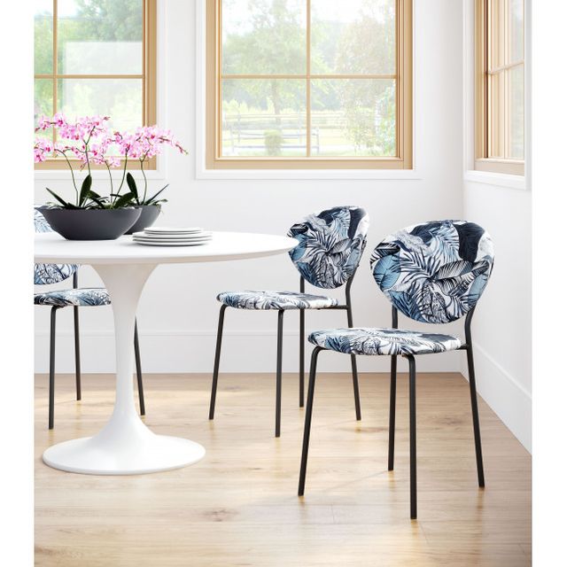 Zuo® Modern Clyde Leaf Print/Black Dining Chair-2