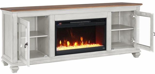 Legends Home Americana Brown/White 74" Fireplace Console-3