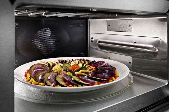 KitchenAid® 27" Black Stainless Steel with PrintShield™ Finish Electric Built In Oven/Microwave Combo-2