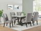 Elements International Everdeen 7-Piece Charcoal Upholstere Dining Set-5