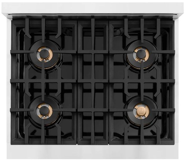 ZLINE DuoPro™ Classic 30" Satin Stainless Steel and Champagne Bronze Accents Gas Rangetop with 4 Burner Cooktop-2