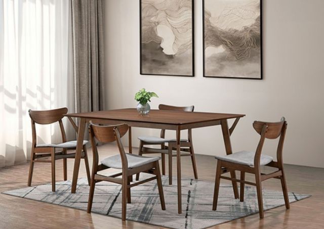 Furniture of America® Skien 2-Piece Light Gray/Walnut Side Chair Set-1