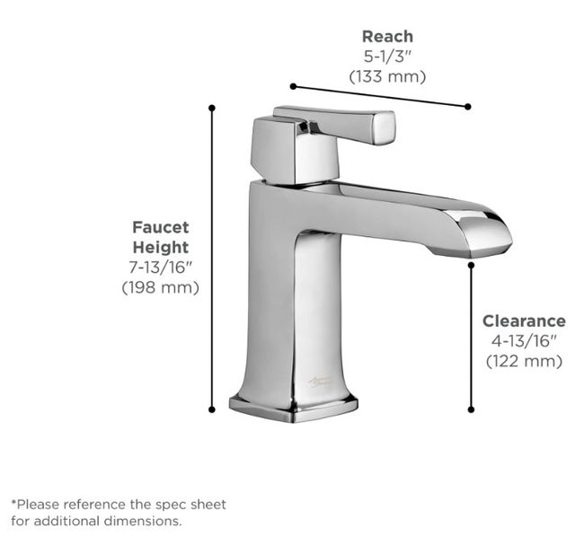 American Standard Townsend® S Matte Black Single Hole Single-Handle Bathroom Faucet with Lever Handle-3