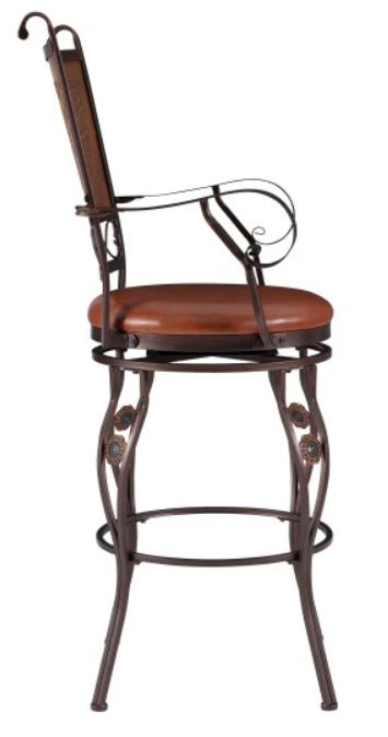 Powell® Beatrix Bronze/Rust Big And Tall Armed Bar Stool-4