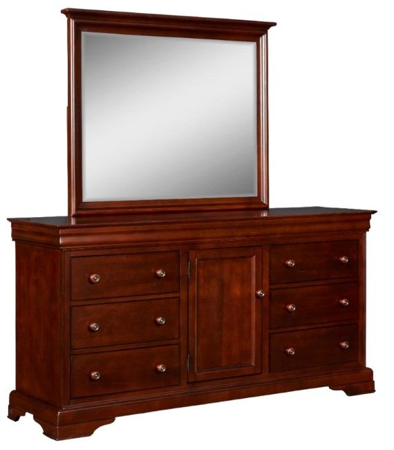 New Classic® Home Furnishings Versailles Cherry Dresser and Mirror Set-0