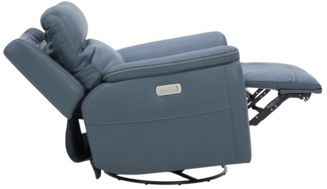 Flexsteel® Sawyer Marine Leather Power Swivel Glider Recliner with Power Headrest and Lumbar-1