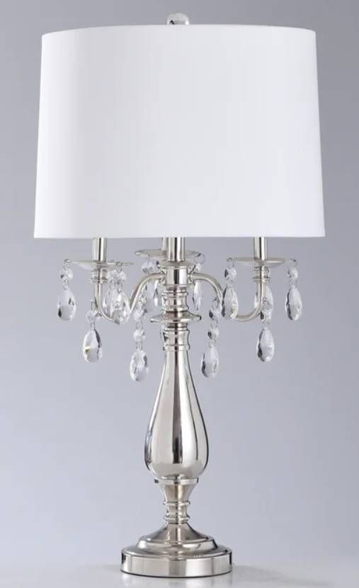 Stylecraft Chrome/White Table Lamp -0