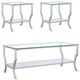 Coaster® Saide 3-Piece Tempered Glass Top Occasional Table with Chrome Base Set-0