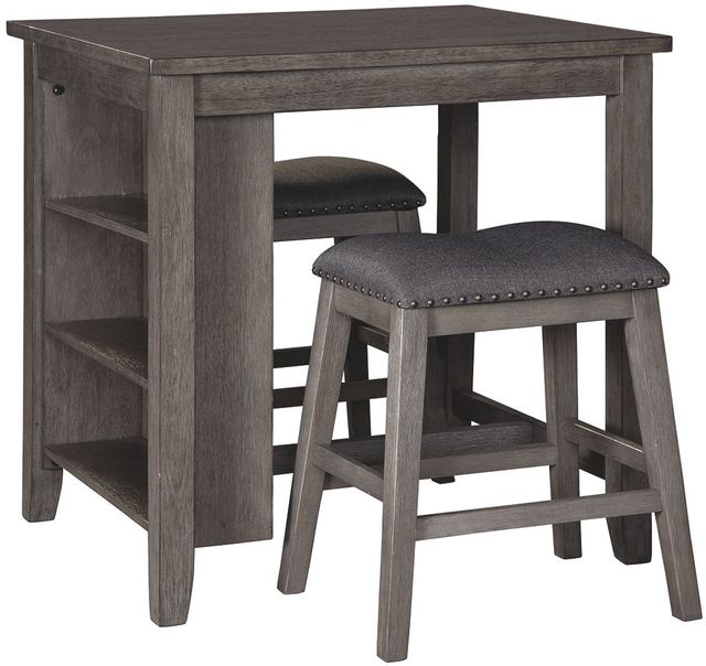 Signature Design by Ashley® Caitbrook 3-Piece Gray Counter Dining Table Set-0