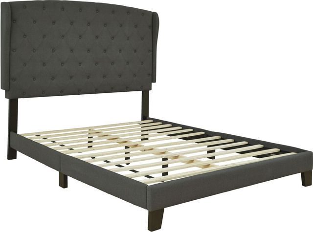 Signature Design by Ashley® Vintasso Charcoal King Upholstered Panel Bed-1