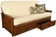 Kodiak Furniture Lexington Canton Cream/Weathered Brown Full Futon and Storage Drawer with Mattress-0