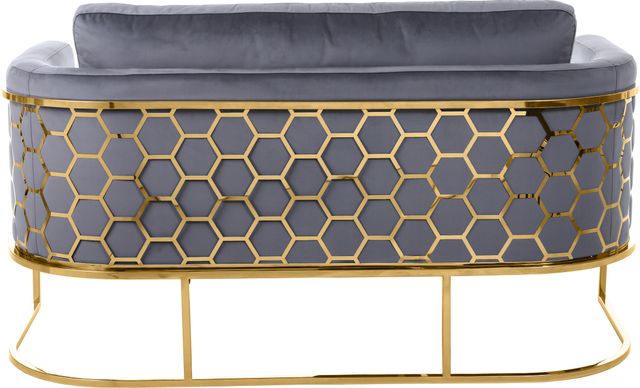 Meridian Furniture Casa Grey/Gold Velvet Loveseat-1
