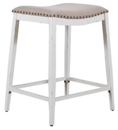 Liberty Furniture Vintage Antique White Backless Counter Stool-0