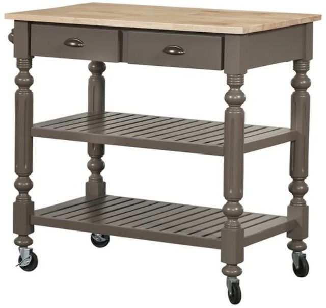 Bernards Payson Taupe Kitchen Cart-0