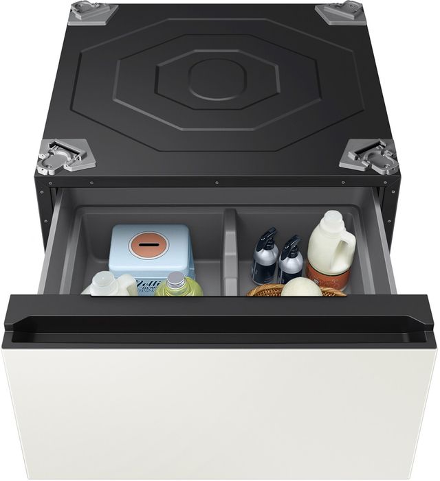 Samsung Bespoke AI 27" W x 15" H Ivory Laundry Pedestal with Storage Drawer-4