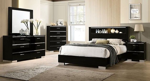 Furniture of America® Carlie Black King Bed-3