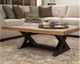 Signature Design by Ashley® Wesling Light Brown Coffee Table with Black Trestle Legs-4