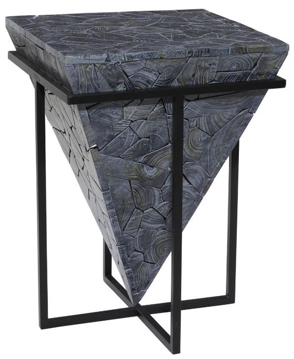 Deco Marche U Select Gray Side End Accent Table with Black Base-0