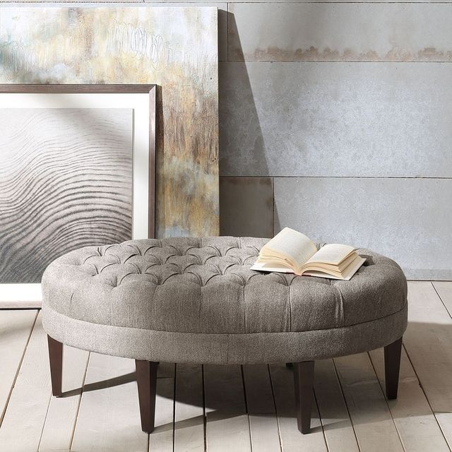 Olliix by Madison Park Brown Multi Martin Surfboard Tufted Ottoman-3