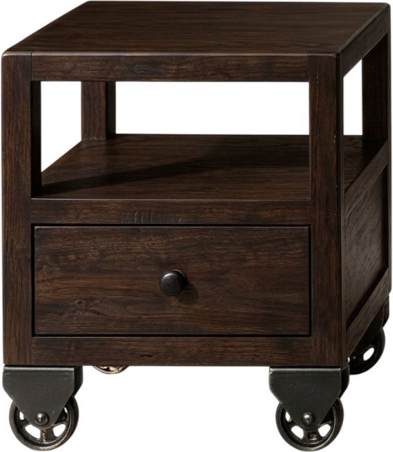 International Furniture Direct Oslo Black Chairside Table-2