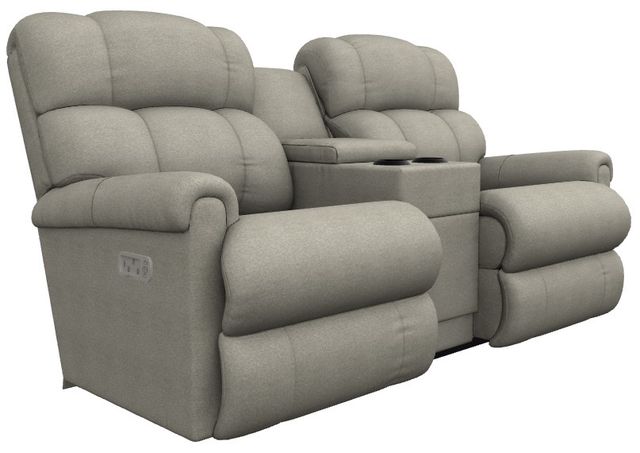 La-Z-Boy® Pinnacle Dove Power Wall Reclining Loveseat with Console and Headrest-0