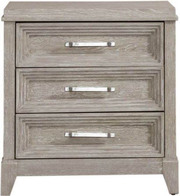 Liberty Furniture Belmar Washed Taupe/Silver Champagne Nightstand-1