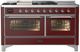 Ilve® Majestic III 60" Burgundy Pro Style Dual Fuel Liquid Propane Range with French Top and Chrome Trim-0