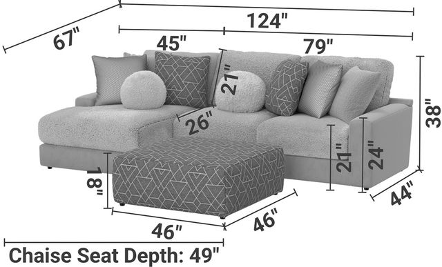 Jackson Furniture Canyon 3-Piece Fawn/Umber Left-Arm Facing Sectional and Ottoman-2