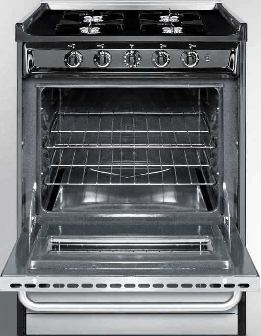 Summit® 24" Stainless Steel Open Burner Freestanding Gas Range-1
