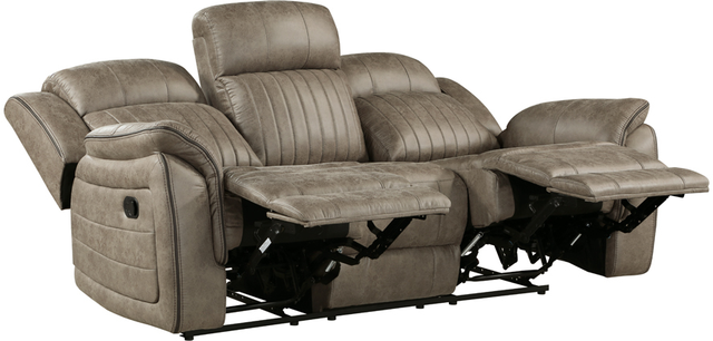 Homelegance® Centeroak Sandy Brown Manual Double Reclining Sofa-3