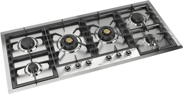 Ilve Nostalgie II 48” Stainless Steel Liquid Propane Cooktop with 6 Burners-1