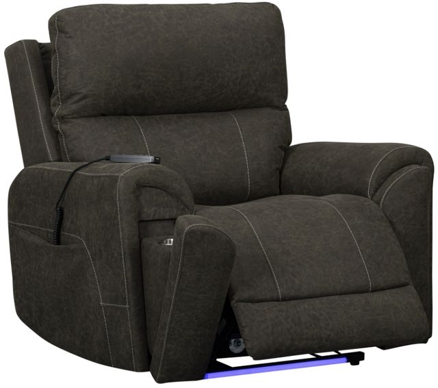 New Classic® Home Furnishings Gaia Sable Power Auto Glider Recliner with Power Headrest and Footrest-3