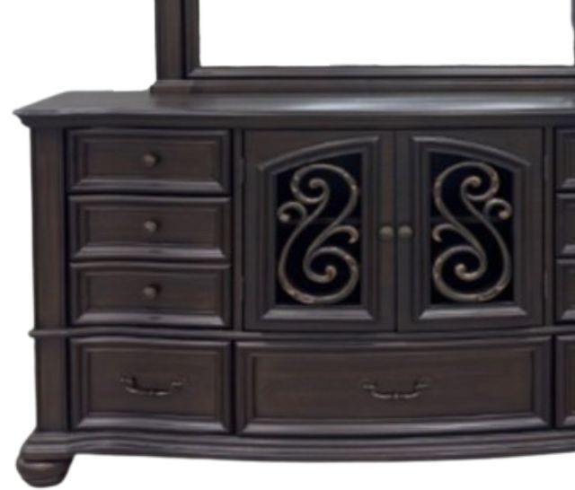 Elements International Brunswick Mahogany Brown Dresser and Mirror Set-1
