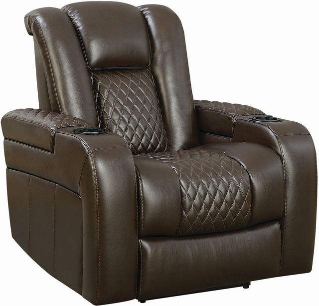Coaster® Delangelo Brown Power Recliner-0