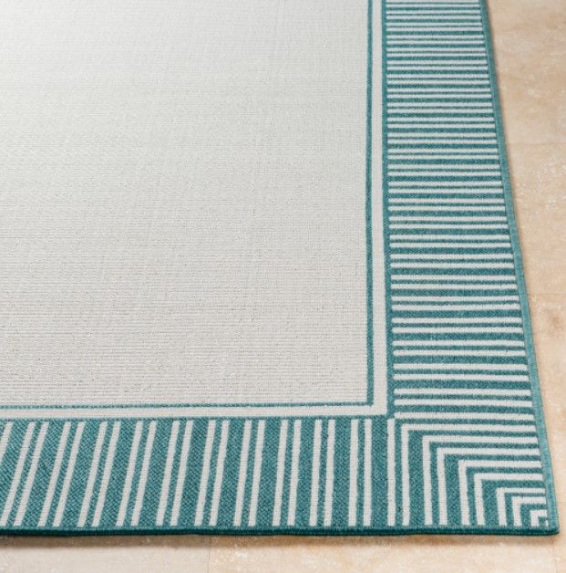 Surya Alfresco Teal/White 5'x8' Area Rug-3