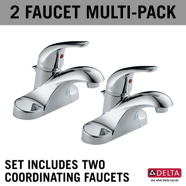 Delta Foundations® 2-Piece Chrome Single Handle Centerset Bathroom Faucet Set-2