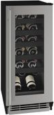 U-Line 15" 3.0 Cu. Ft. Stainless Steel Wine Cooler-0