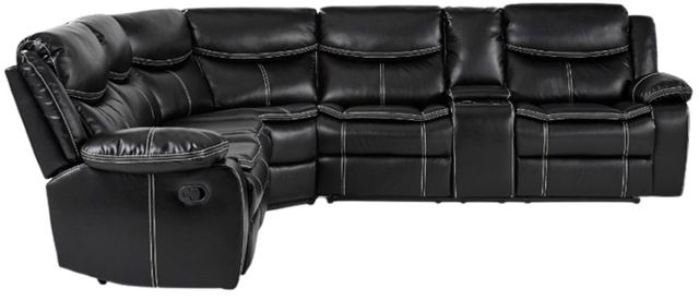 Homelegance® Bastrop 3-Piece Black L-Shape Manual Reclining Sectional-2