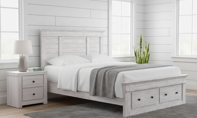Signature Design by Ashley® Fenderport Whitewash Queen Storage Bed-1