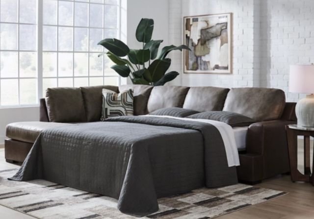 Signature Design by Ashley® Castille Way 2-Piece Fossil Left Arm Facing Queen Sleeper Sectional and Chaise-2